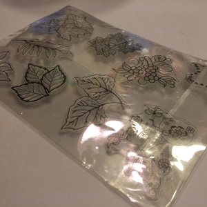 9 piece clear leaf and flower stamp set (CL9)