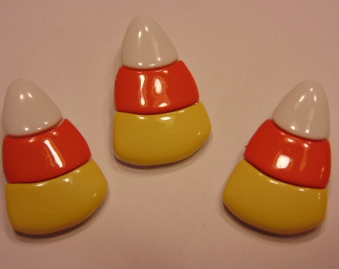 3 Large Candy Corn Buttons 26 X 16 Mm B4 Etsy