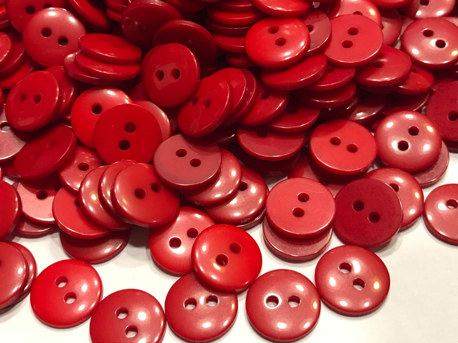Like New 30 Pcs Mixed Red Acrylic Buttons for Blouse 2 Hole