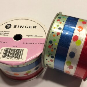 set of 4 different ribbons, Balloons and more (BB1/9)