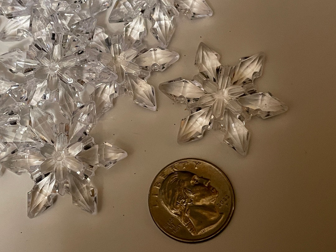 12 Count Clear Plastic Snowflakes, Embellishment, Scatter, 1.5 Inches ...