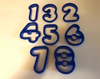 set of 8 number cookie cutters, 90 mm (RR/3)
