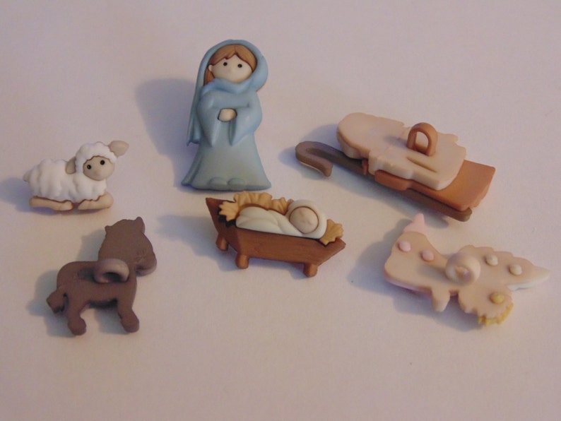 6 piece Nativity button set 1833 mm B4 Etsy