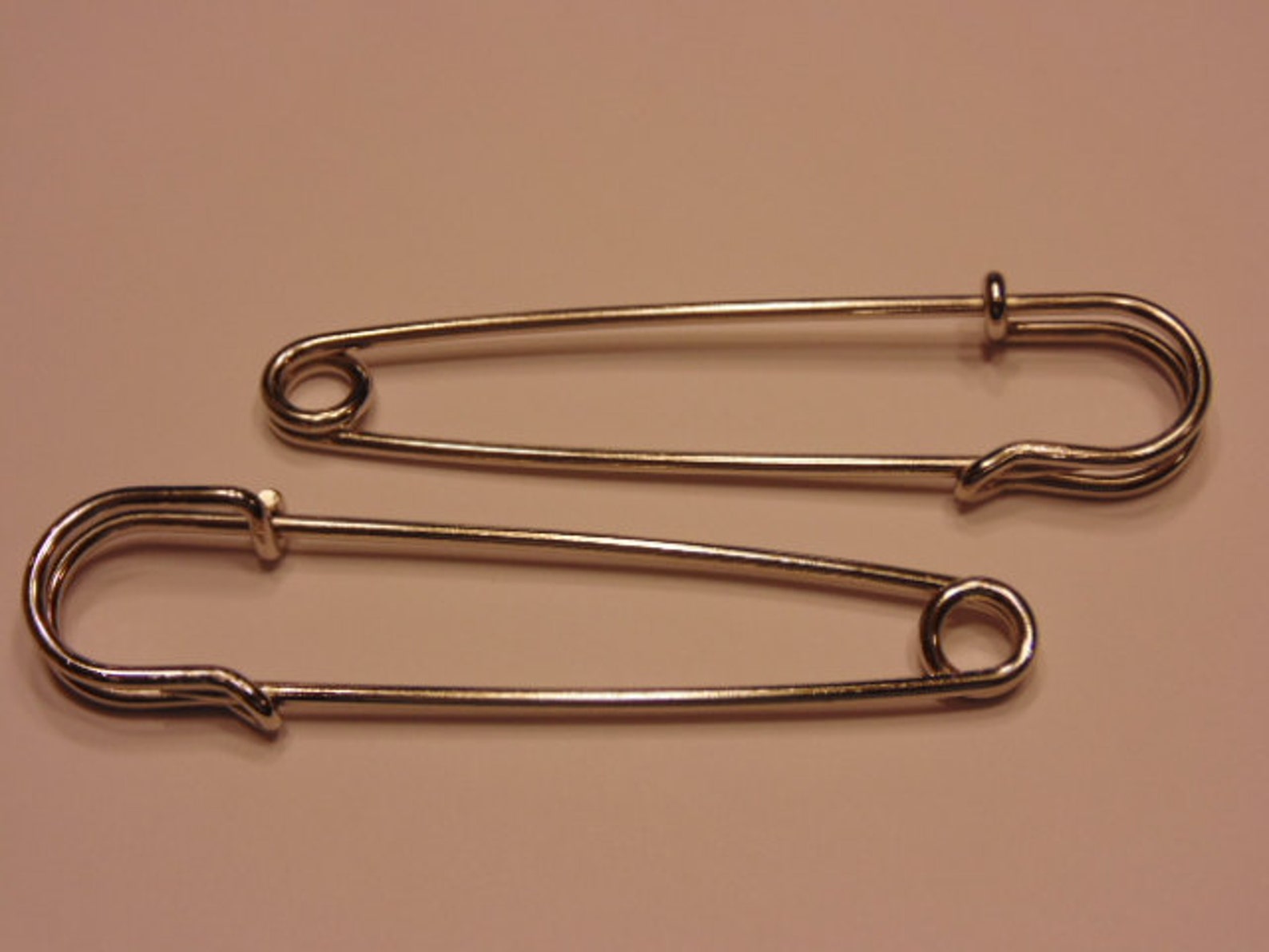 2 Large Silver Color Safety Pins 2 Inch Etsy