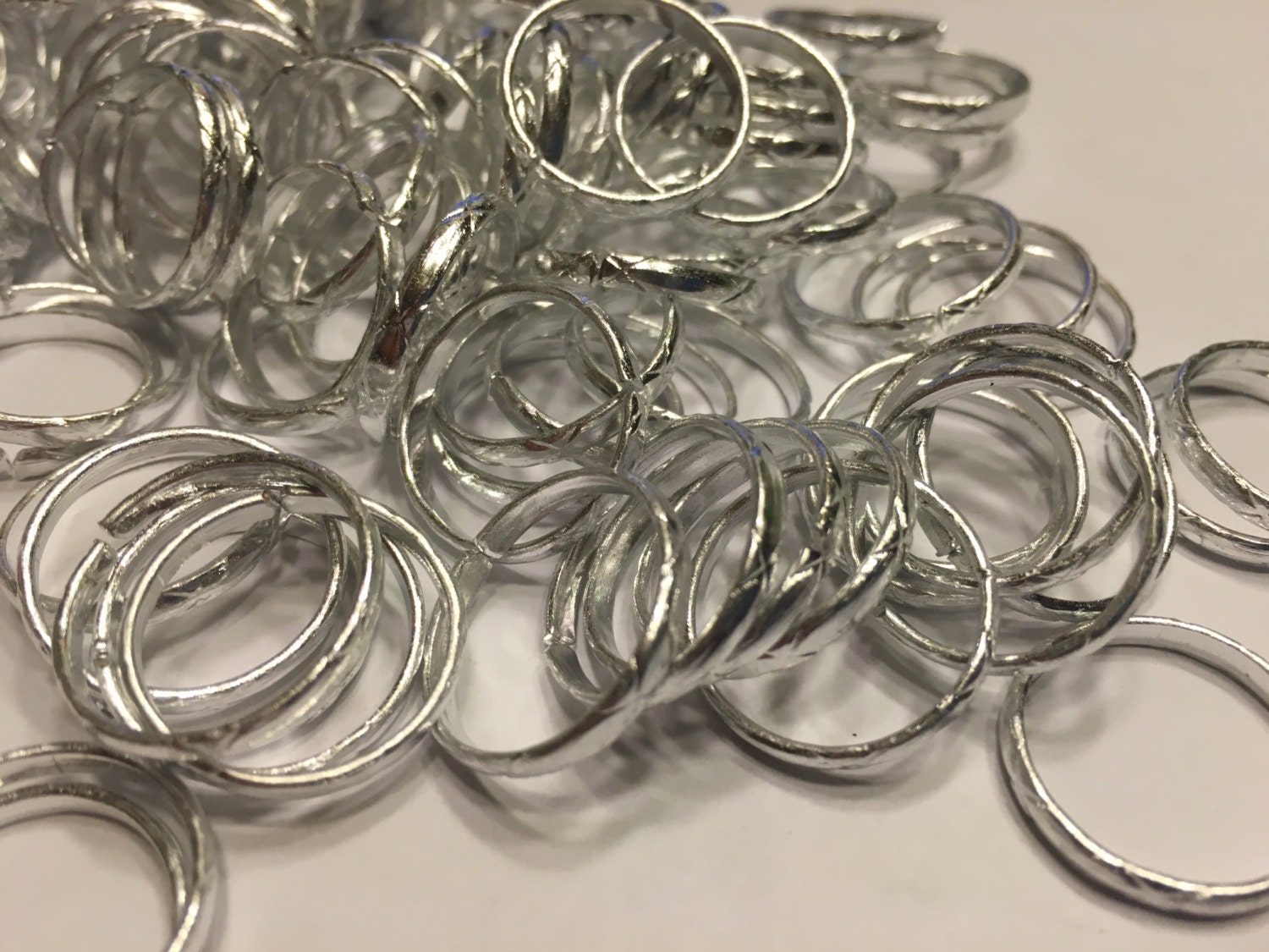 60 plastic Wedding Rings embellishment decor silver color Etsy