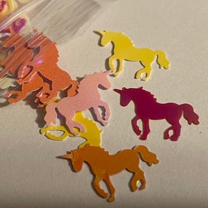 Mixed color shiny plastic Unicorn Confetti, 18 mm (15)