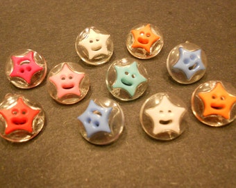 10 happy star, acrylic buttons, 14 mm (8)