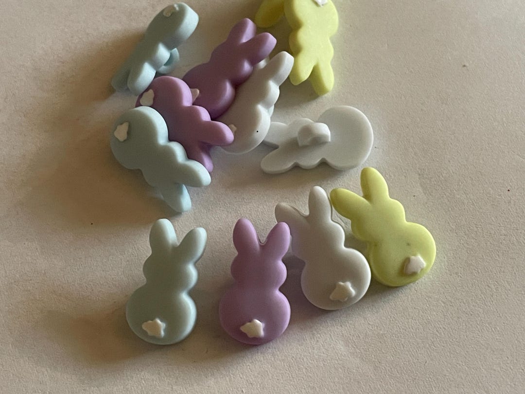 6 Count Assorted Color Bunny Buttons, 3/4 Inch Tall (41) - Etsy