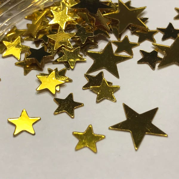 mix of gold tinsel stars 7 and 9 mm (39)