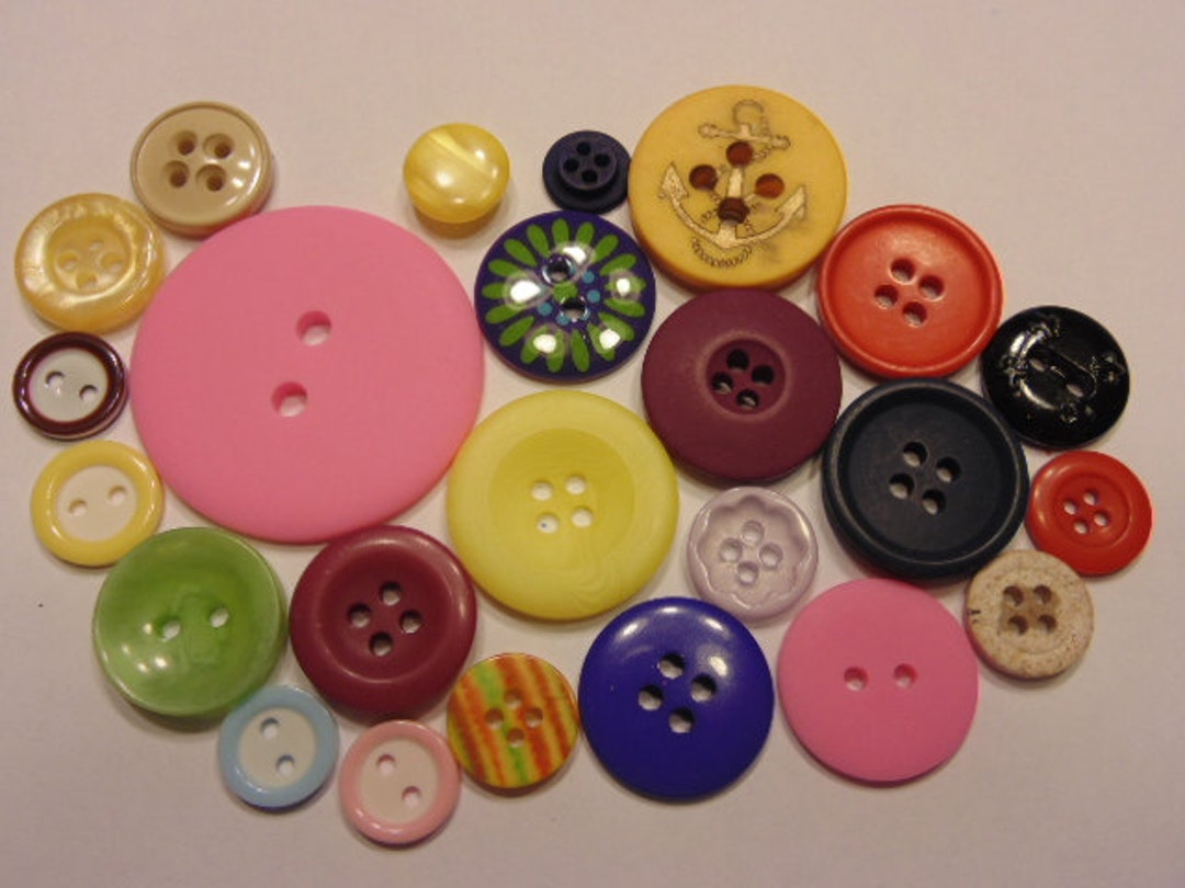 Multicolor - 1.5cm Handmade Fabric Button Small (Set Of 12) 101