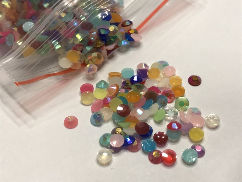 100150 Piece Mixed Jelly Drill Rhinestone Flat Back Beads 3 Etsy