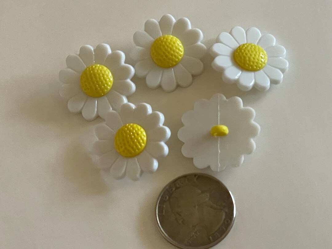 5 Count Large Acrylic Daisy Buttons, 25 Mm (B1) - Etsy