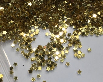 Tiny 5 point gold star confetti, 2 mm (34)