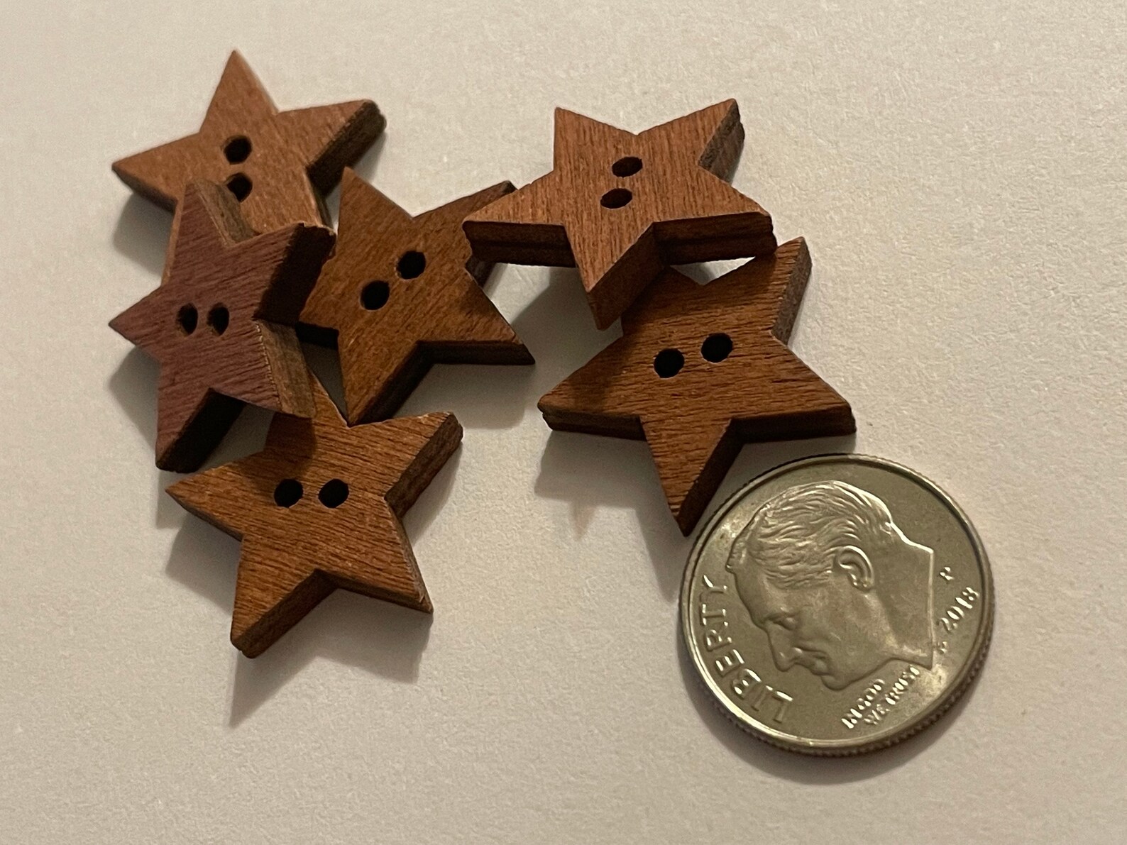6 Large Dark Color Wood Star Buttons 19 Mm 7 Etsy