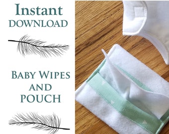 Baby Wipes and Pouch Sewing Tutorial, Sewing Pattern, Instant Download