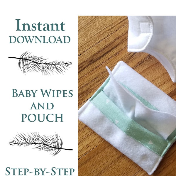 Baby Feuchttücher und Beutel Nähanleitung, Schnittmuster, Sofort Download