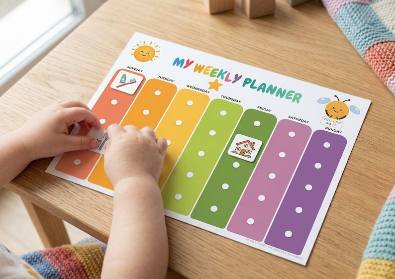 Routine Weekly Planner Editable Chore Chart for Kids, Printable ...