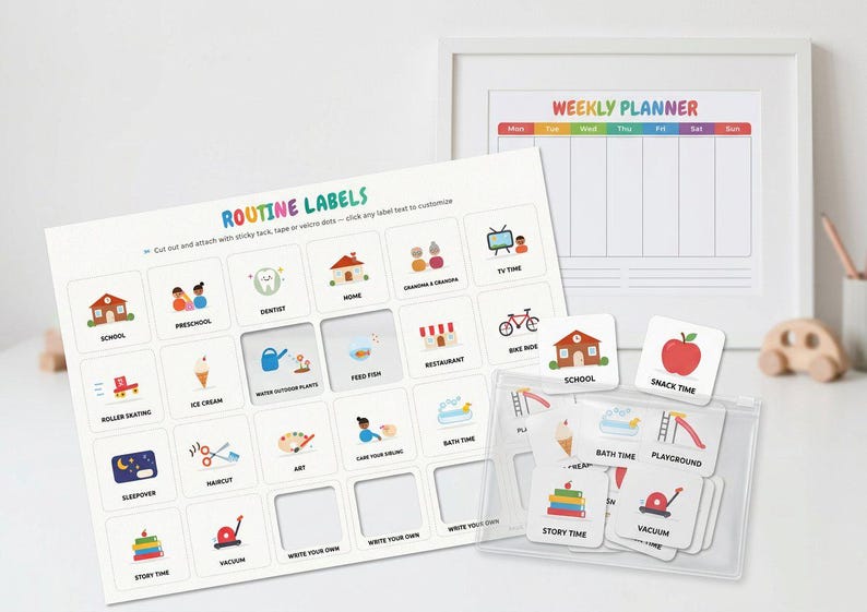 Routine Weekly Planner Editable Chore Chart for Kids, Printable ...