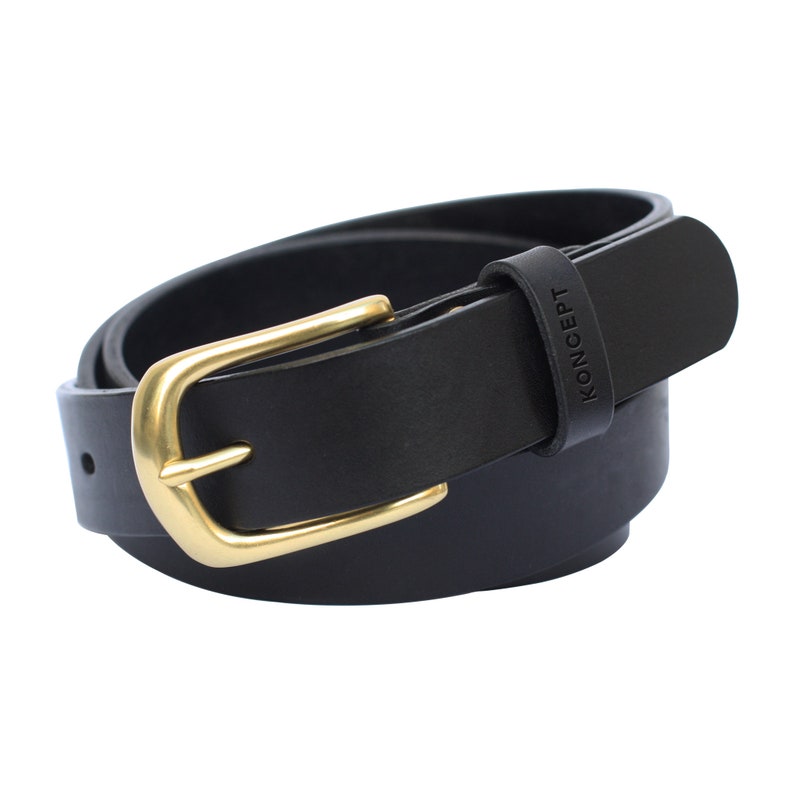 Men/'s Leather Belt with Solid Brass Buckle