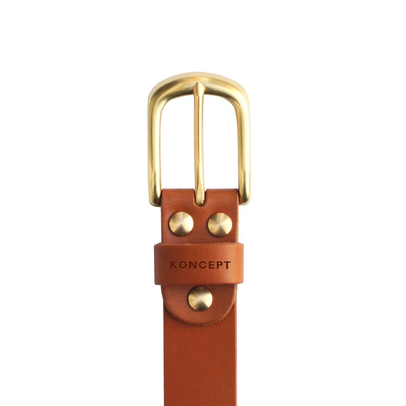 Men/'s Leather Belt with Solid Brass Buckle