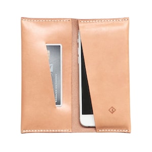 Cartera de cuero personalizada para iPhone - Funda de teléfono de cuero italiano hecha a mano