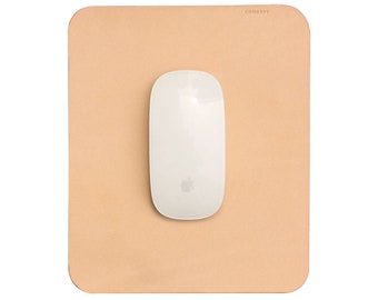 Personalized Leather Mouse Pad, Handcrafted Embossing (Free Cable Organizer)