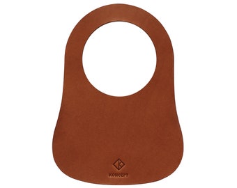 Personalized Leather Classic Mini Fuel Bib, Handcrafted Embossing (Free Cable Organizer) - MiniBib Plain