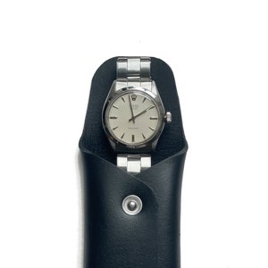Custodia per orologio in pelle personalizzata / Custodia per orologio da viaggio con incisione personalizzata / Custodia ispirata agli origami realizzati a mano