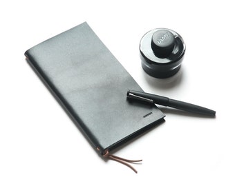 Personalised Leather Notebook Cover (Cable Organizer)
