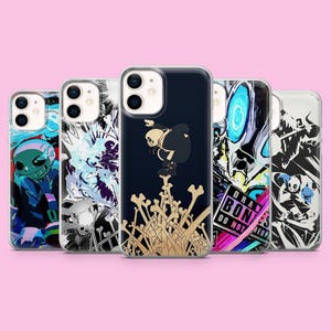 May include: Five clear smartphone cases featuring various graphic illustrations of a skeleton character. The designs include blue energy effects, piles of bones, and text that reads "DRAW BONES DO NOT REUSE". Each case has a dual camera cutout.
