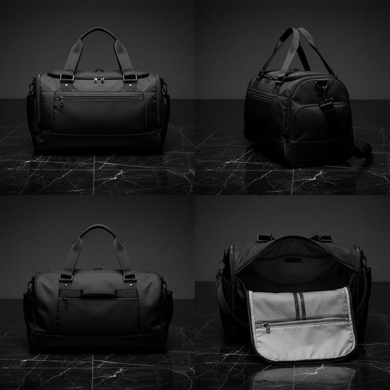 Black Gym Duffel Bag