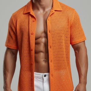 Crochet Button-Up Shirt