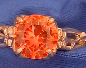 Orange Gemstone Ring – Statement Cocktail Jewelry