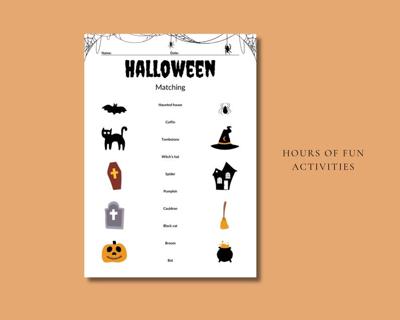 Halloween Activity Book for Kids, Printable Halloween Workbook ...