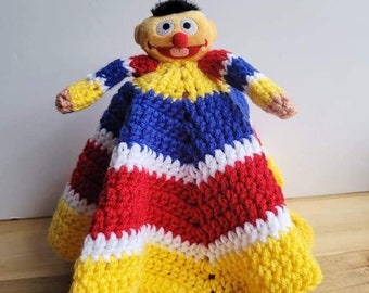 Sesame Street crochet ernie lovey- baby crib toy•baby security blankie