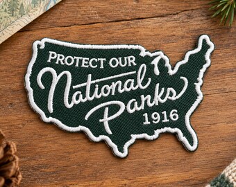Protect Our National Parks Embroidered Patch, Nature Hiking Iron On Badge, Outdoor Gift