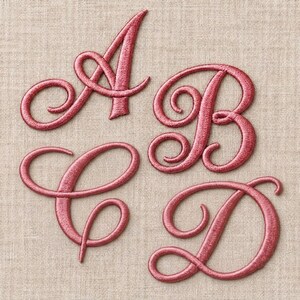 Monogram Letter Patch, Cursive Embroidered Iron On Initial Badge, Script Personalized Gift