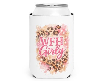 Enfriador de latas con diseño de leopardo y acuarela para trabajar desde casa