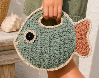 Crochet Fish Bag Pattern, Textured Novelty Handbag PDF Tutorial – TIDECREST