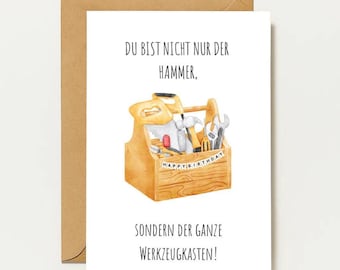 Tarjeta de cumpleaños divertida para manitas | No eres solo un martillo | Tarjeta de caja de herramientas con humor | Tarjeta de felicitación divertida para hombres