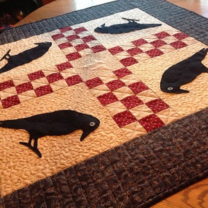 Checker Board Crows Table Topper Mailed Pattern