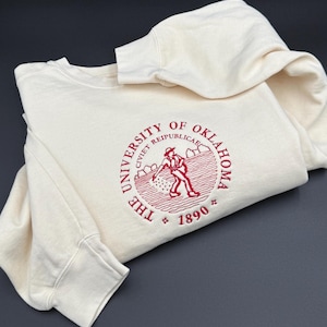 Custom Embroidered University of Oklahoma Seed Sower Sweatshirt-Vintage-Inspired OU Apparel for Students, Alumni, and Fans