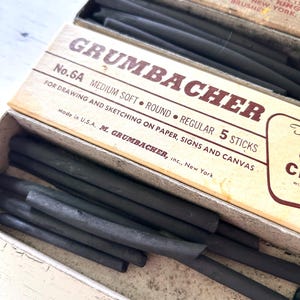 Vintage Grumbacher & Permanent Pigments Charcoal Sticks