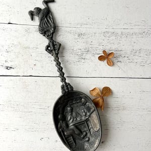 Vintage Dutch Pewter Wedding Serving Spoon