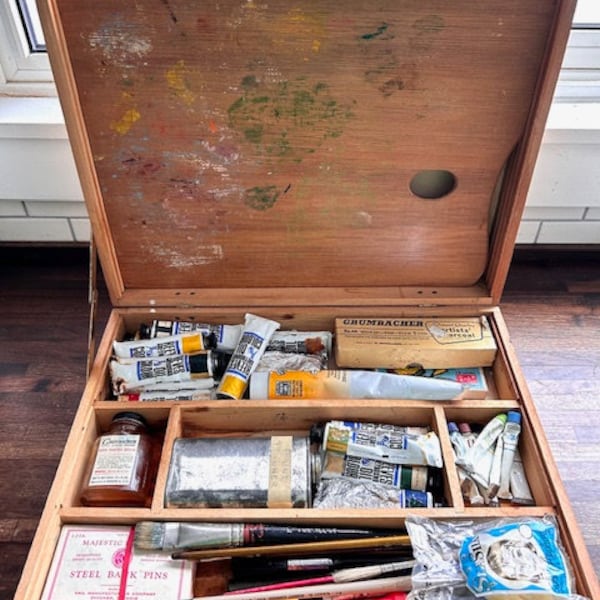 Wood Paint Artist Box Etsy