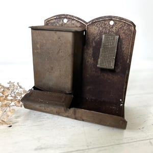 Antique Tin Metal Matchbox Holder