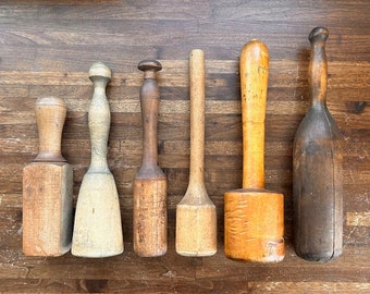 Vintage Large Wood Mashers