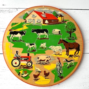 Vintage Simplex Wood Farm Puzzle