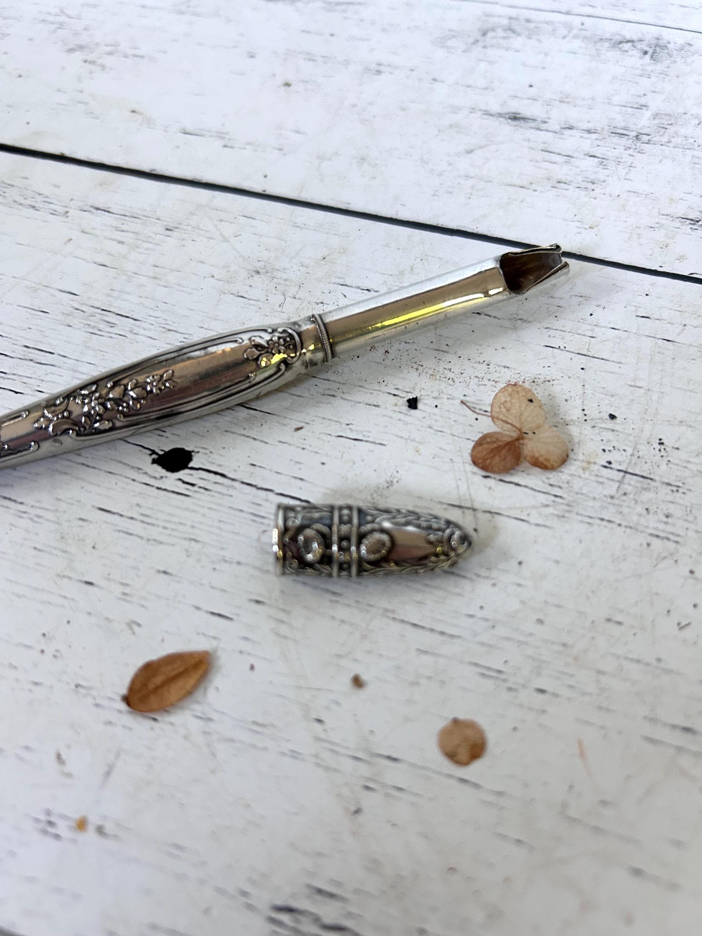 Vintage Silver Pen Holder - Etsy