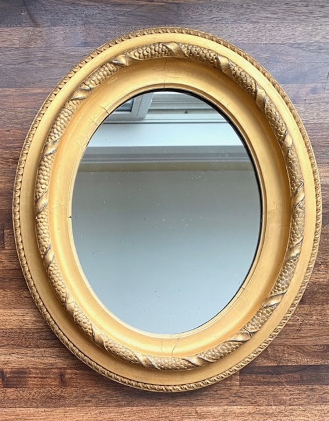 Antique Oval Wood Mirror - Etsy